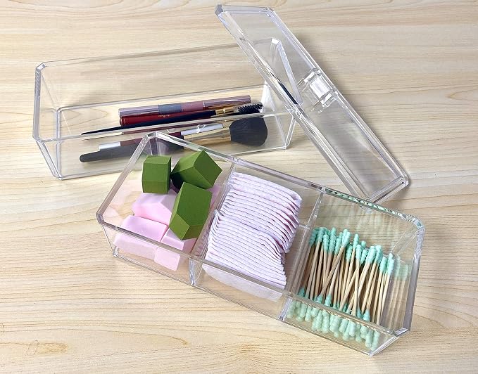 Square Acrylic Cotton Ball Pads Gauze Swab Holder Organizer Q-tip Dispenser - Image 5