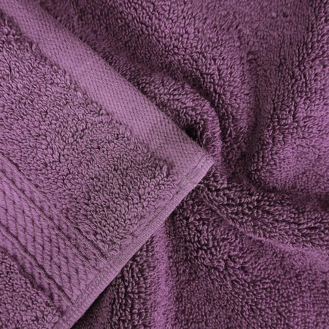 SUPERIOR Egyptian Cotton Ultra Plush & Absorbent, 8 Piece Set, Plum | Quick Dry - Image 7