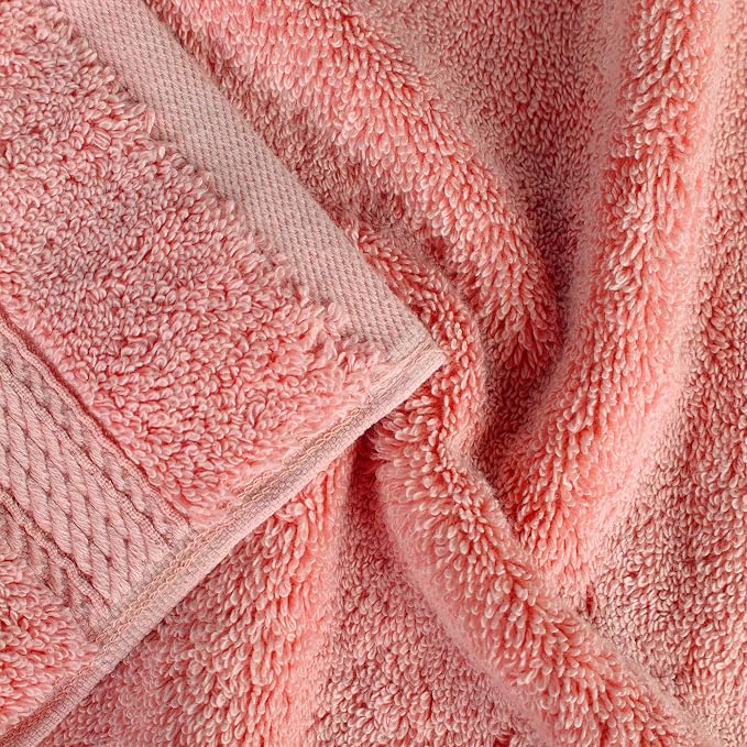 Superior Egyptian Cotton 800 GSM Plush & Absorbent, 9 Piece Set, Tea Rose | - Image 5