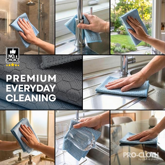 PRO-CLOTH Window & Glass Cleaning Cloths – Premium Honeycomb Microfiber Cloths - Image 8