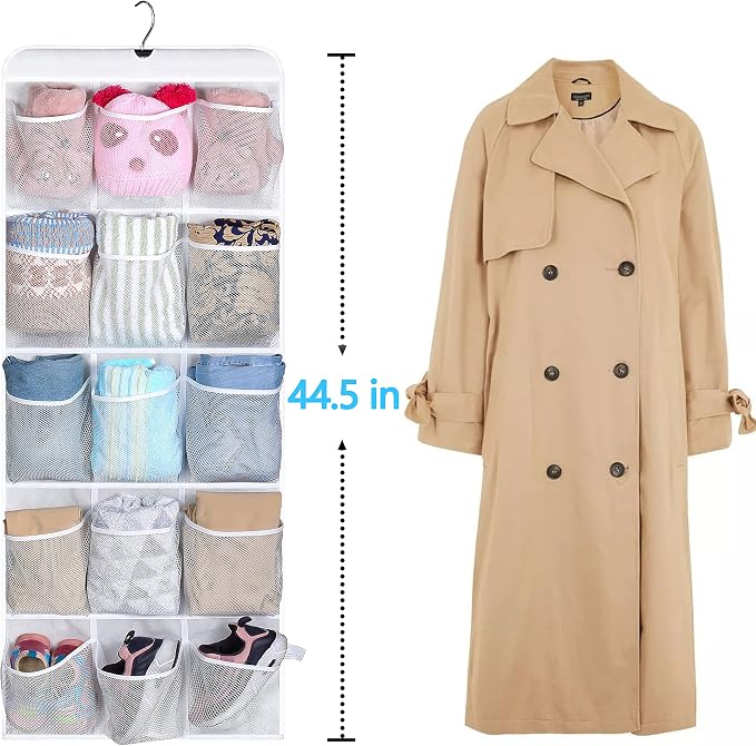 MISSLO 30 Large Pockets Dual Sided Hanging Baby Shoe Organizer - Image 7