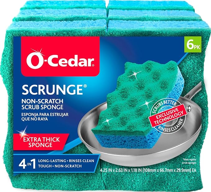 O-Cedar Scrunge Multi-Use Scrub Sponge | Non-Scratch, Odor-Resistant, by Unknown