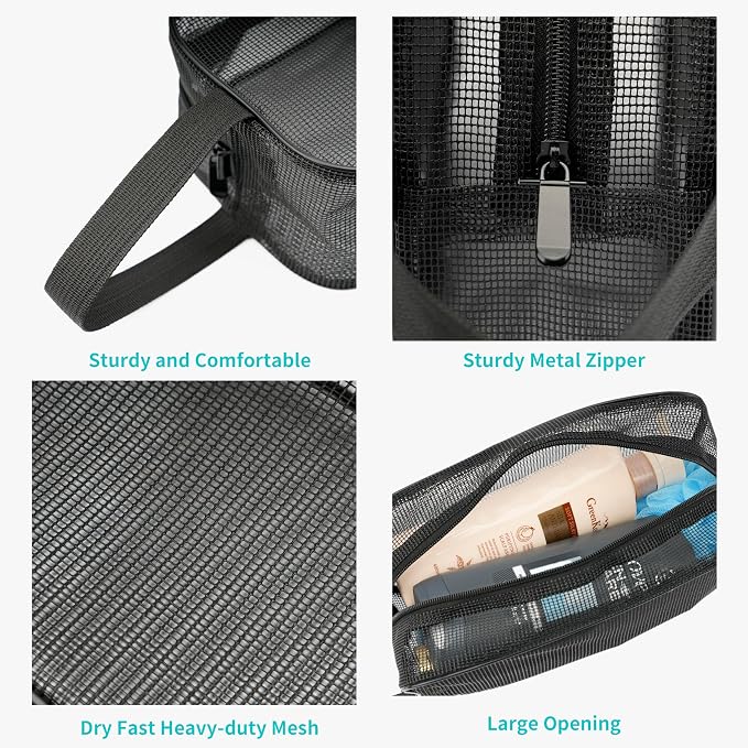 REDSINDA Mesh Shower Caddy Bag for Bathroom Gym Camping Portable Travel Mesh - Image 3