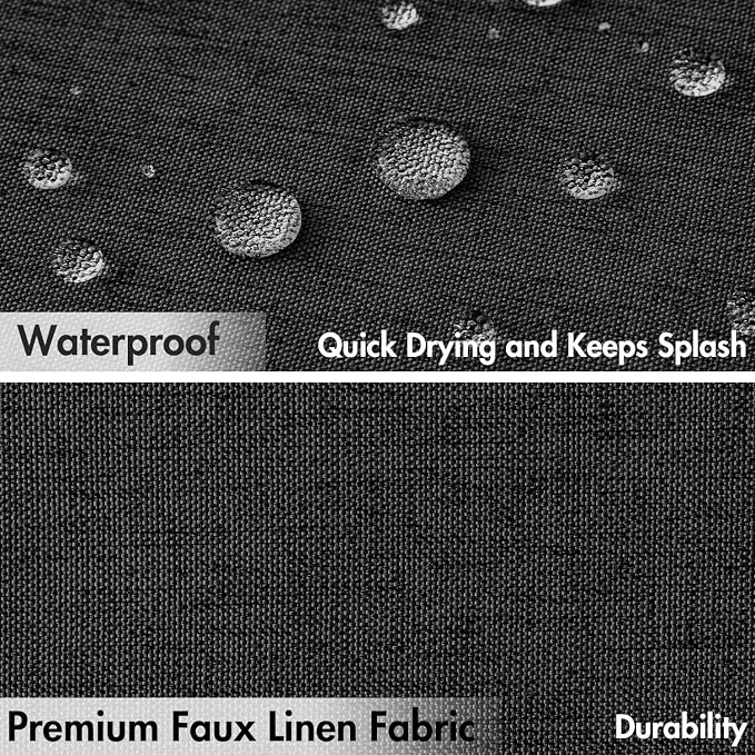MIULEE 72"x84" Extra Long Scalloped Linen Shower Curtain Black - Image 4