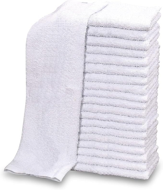 GOLD TEXTILES 36 PC New Cotton Blend White Restaurant Bar Mops Kitchen Towels by GOLDTEXTILES