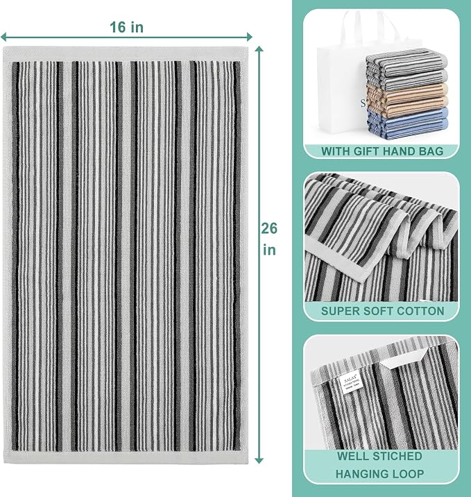 SALAS Kitchen Dish Towels for Drying Dishes, Large Cotton Kitchen Towels - Image 2