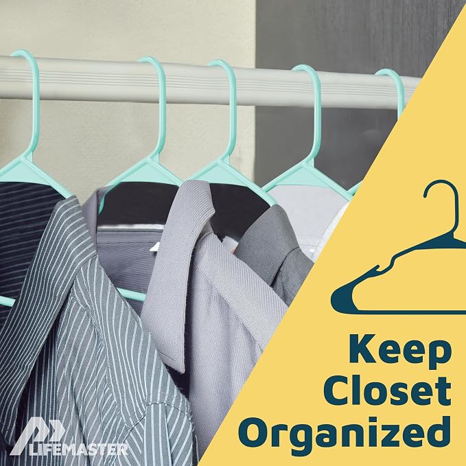 Lifemaster Plastic Clothes Hangers – Heavy Duty Hanger Set, - Image 5