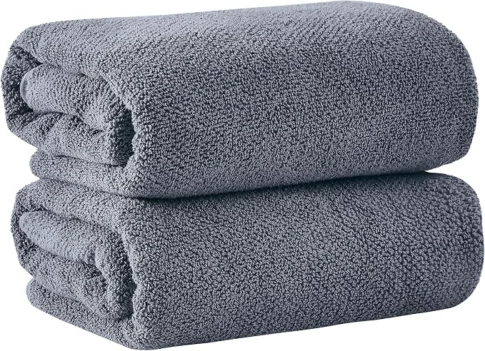Great Bay Home 100% Cotton Oversized 2 Pack 68x35 Extra Large Towel Set by GreatBayHome