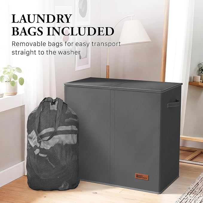 Simple Houseware Double Laundry Hamper - Image 8