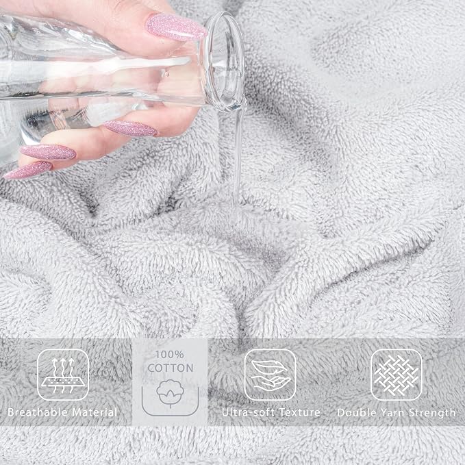 Cotton Paradise 100% Cotton Turkish Towel, Soft Absorbent Quick Dry, 40x80 - Image 4