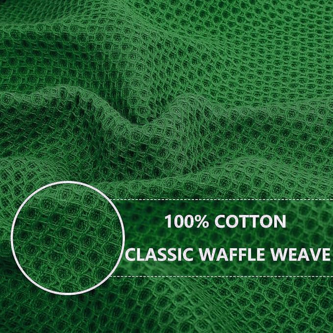 Homaxy 100% Cotton Waffle Weave Kitchen Dish Cloths 6-Pack, Forest | 12 x 12 - Image 2