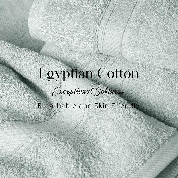 SUPERIOR Egyptian Cotton Ultra Plush & Absorbent, 6 Piece Set, Sea Foam | Quick - Image 5
