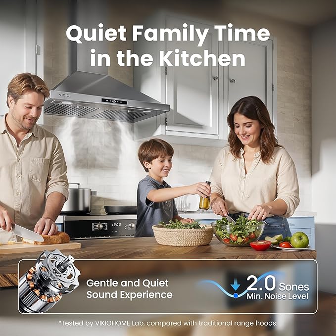 Wall Mount Range Hood 30 inch, 580 CFM, Ducted/Ductless Convertible, Stainless Steel Kitchen Vent Hood with 3-Speed Fan and LED Lights