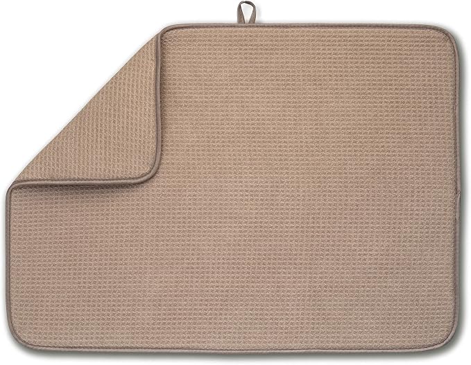 Bellemain Dish Drying Mat, Drying Matt Kitchen Counter, 17 x24 Inch -Mocha by Bellemain