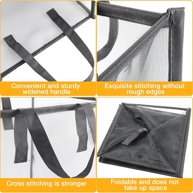 Zopeal 6 Pack Collapsible Mesh Laundry Basket, Single-layer | 13 Inch Square - Image 7