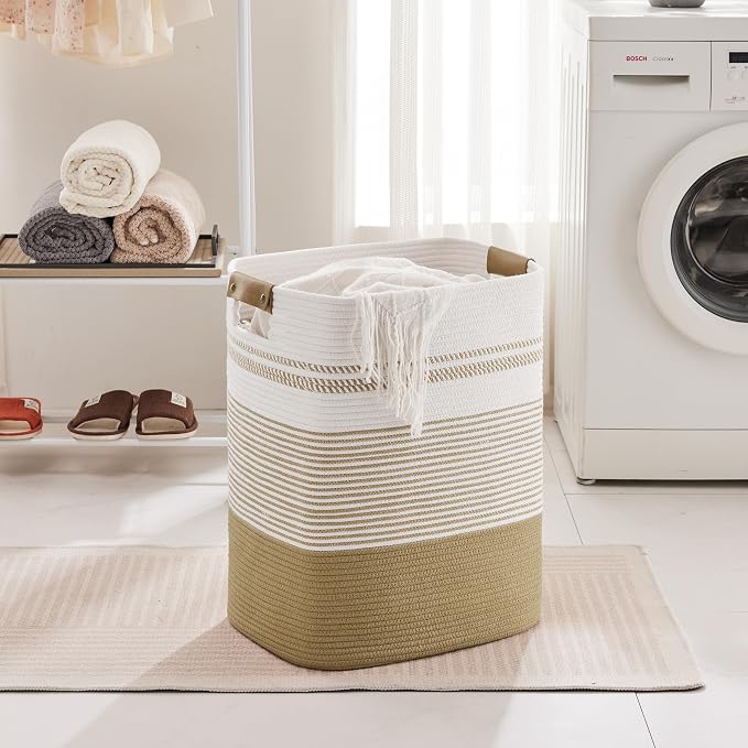 85L Tall Woven Laundry Basket Hamper - Image 3