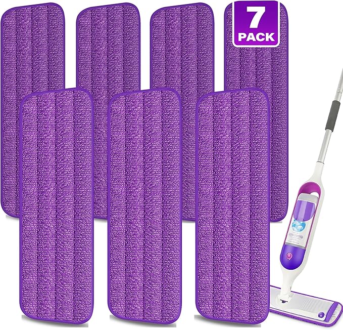 Washable Reusable Mop Pads for Swiffer PowerMop: Wet Mops Refills 7 Pack by MEXERRIS