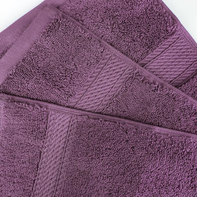 SUPERIOR Egyptian Cotton Ultra Plush & Absorbent, 8 Piece Set, Plum | Quick Dry - Image 8