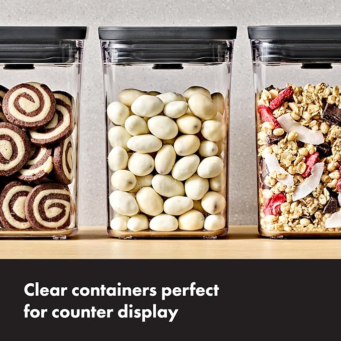 OXO Good Grips POP Container — Big Square Short — 2.8 Qt / 2.6 L — Matte Black - Image 5