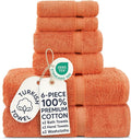Chakir Turkish Linens 100% Cotton 6-Piece Towel Set, Coral | Premium Turkish by ChakirTurkishLinens