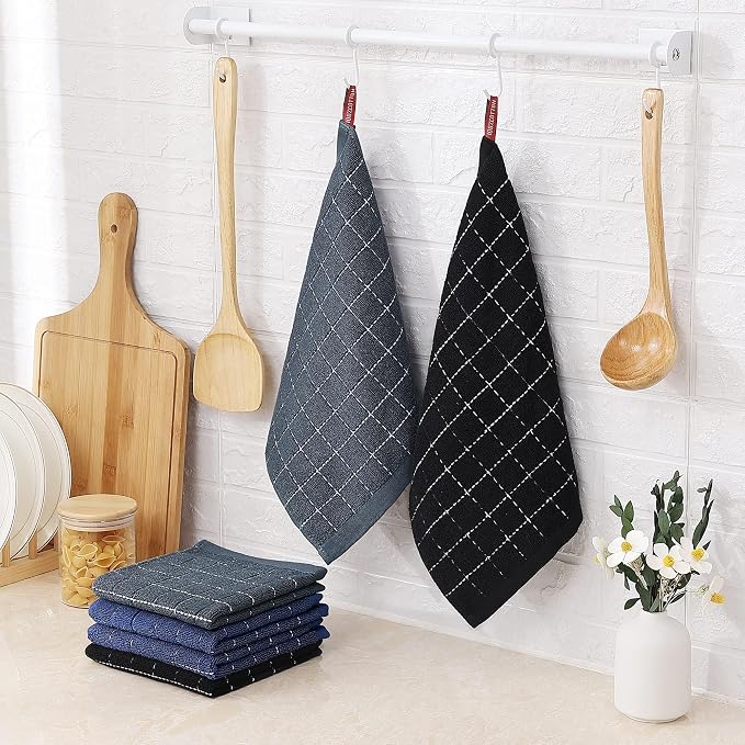 Homaxy 100% Cotton Terry Kitchen Dish Cloths, 12 Pack - Image 7