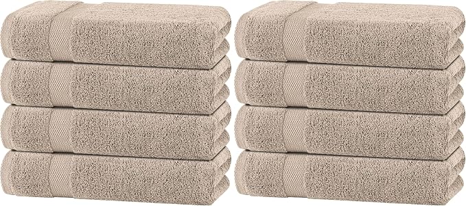 White Classic Wealuxe Taupe Bath Towels 27x54 Inch, Cotton Towel Set by WhiteClassic