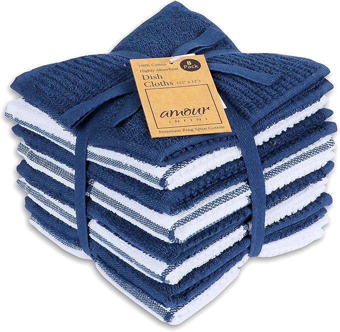 AMOUR INFINI Dish Cloths for Washing Dishes Set of 8 by AmourInfini