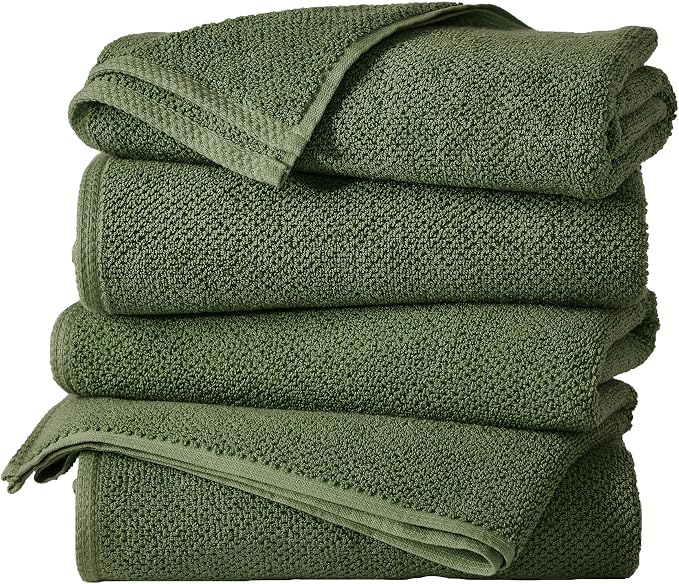 Great Bay Home 100% Cotton 4 Pack 54x27 Bath Towel Set by GreatBayHome