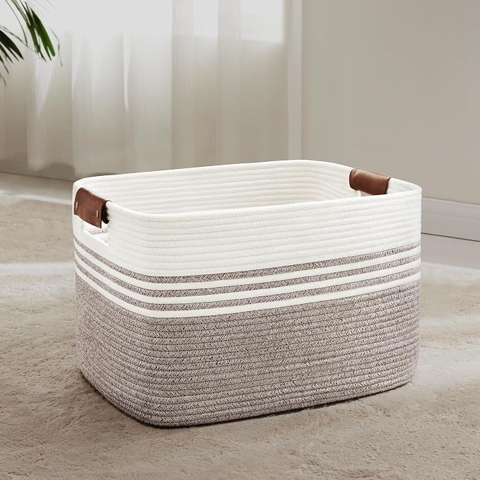 60L Woven Laundry Basket Hamper by SunNewt