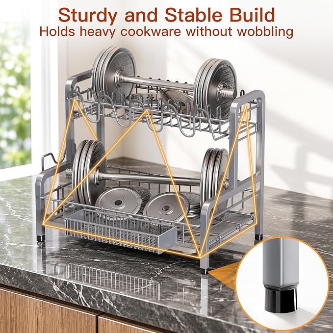 BOOSINY 2 Tier Large Stainless Steel Dish Drying Rack - Image 5