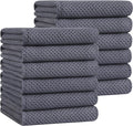 Homaxy 100% Cotton Oversized Waffle Weave Kitchen Towels 12-Pack, Dark Grey | by Homaxy