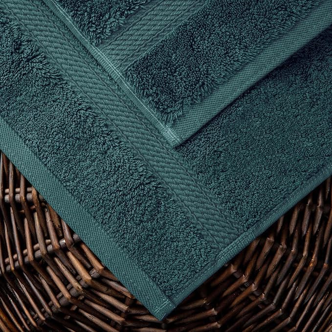 SUPERIOR Egyptian Cotton Ultra Plush & Absorbent, 10 Piece Set, Teal | Quick Dry - Image 4