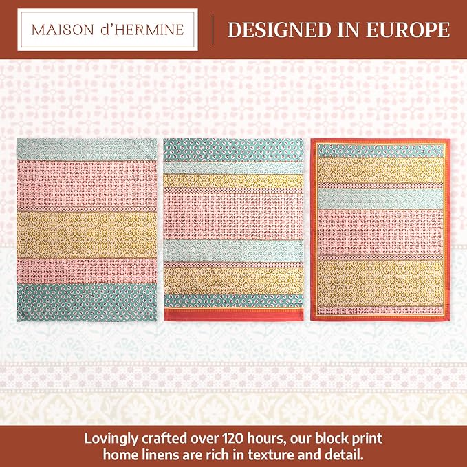 Maison d' Hermine Kitchen Towels Set of 3 Reusable 100% Cotton 27.50" x 20" - Image 2