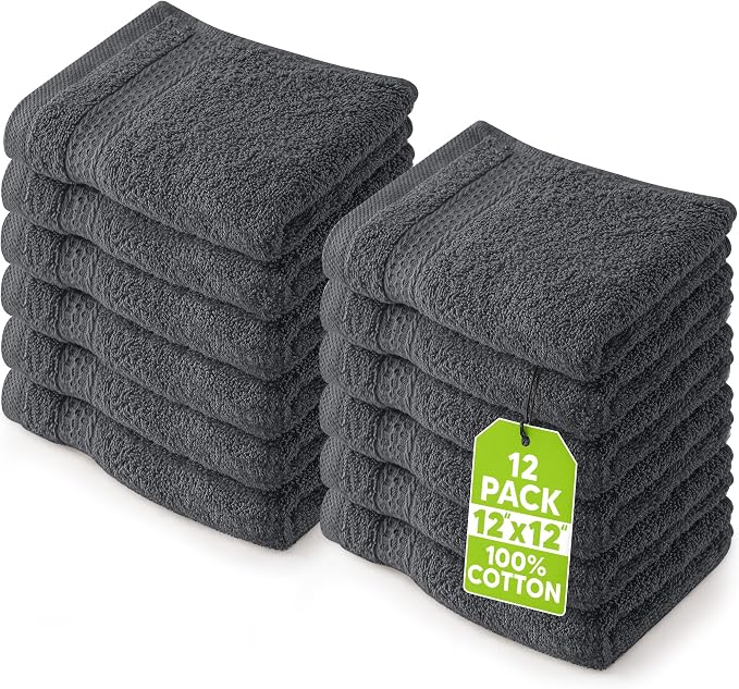 Utopia Towels 12 Pack Premium Wash Cloths Set, 12 by 12 Inches, 100% Cotton by Unknown