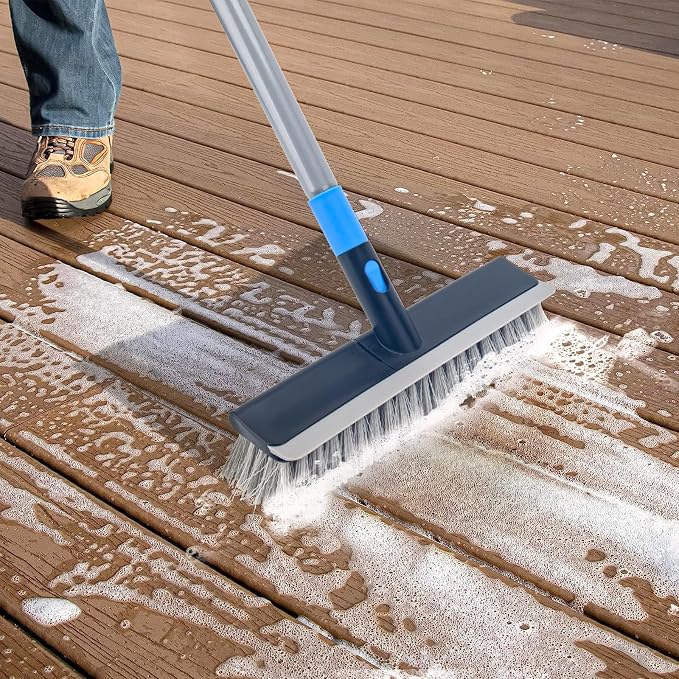 KeFanta Deck Brush with 56" Long Handle, 2 in 1 Floor Scrub Brush | Stiff - Image 4
