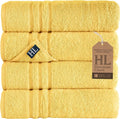 Hawmam Linen Yellow Bath Towels 4 Pack Soft and Absorbent by HawmamLinen