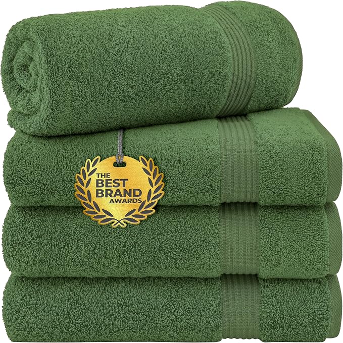 Cotton Paradise Turkish Towel Set, Soft Absorbent Quick Dry, 4 Piece Bath Towel by UNITEDHOMETEXTILE