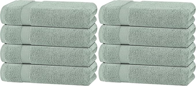 White Classic Green Bath Towels 27x54 Inch, Cotton Towel Set by WhiteClassic