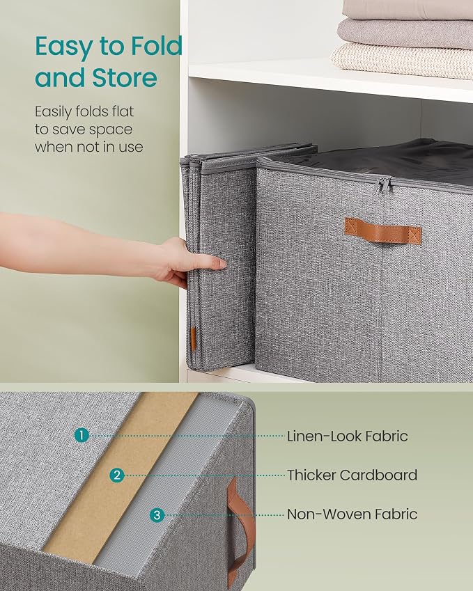 SONGMICS Shoe Organizer for Closet, 2 Pack Fabric Bins, Fits up to 32 Pairs - Image 5