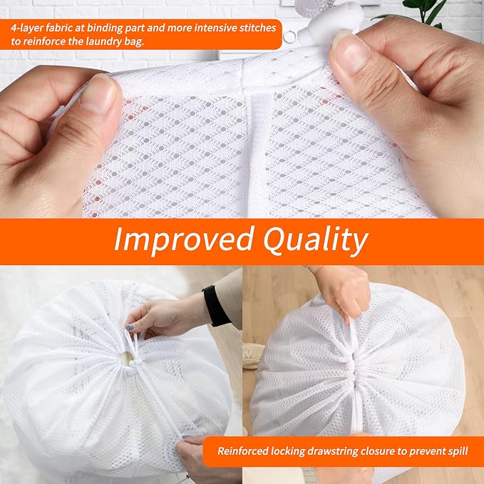 Polecasa 2 Pack Heavy Duty Diamond Mesh Laundry Bag - Image 4