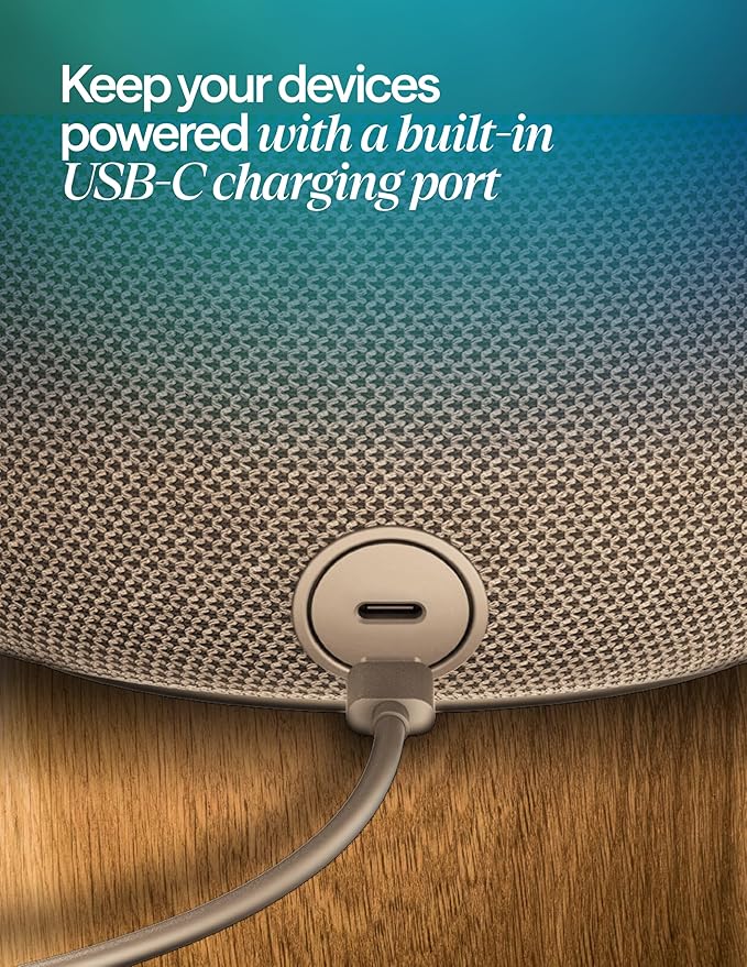 BLUEAIR Purifier for Bedroom - Mini Restful - Sunrise Clock with HEPASilent Filtration and Wake Up Light - Cleans Air and Supports Circadian Rhythm - USB-C and App Connectivity, Beige