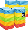 Microfiber Cleaning Cloth, 100 Pack Cleaning Rags Microfiber Towel Bulk by HOMERHYME