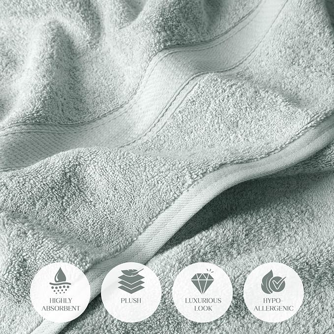 SUPERIOR Egyptian Cotton Ultra Plush & Absorbent, 3 Piece Set, Sea Foam | Quick - Image 5