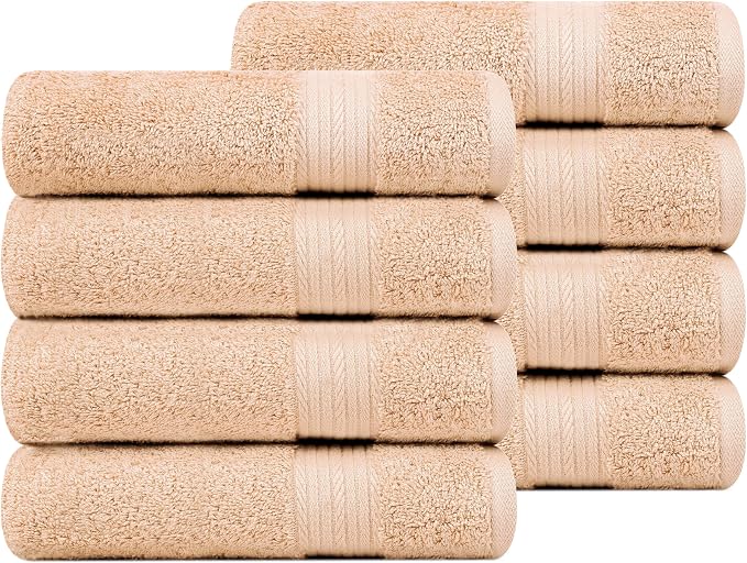 100% Cotton Hand Towels 18x28 Inches, 600 GSM, Soft & Absorbent by AmpleDecor