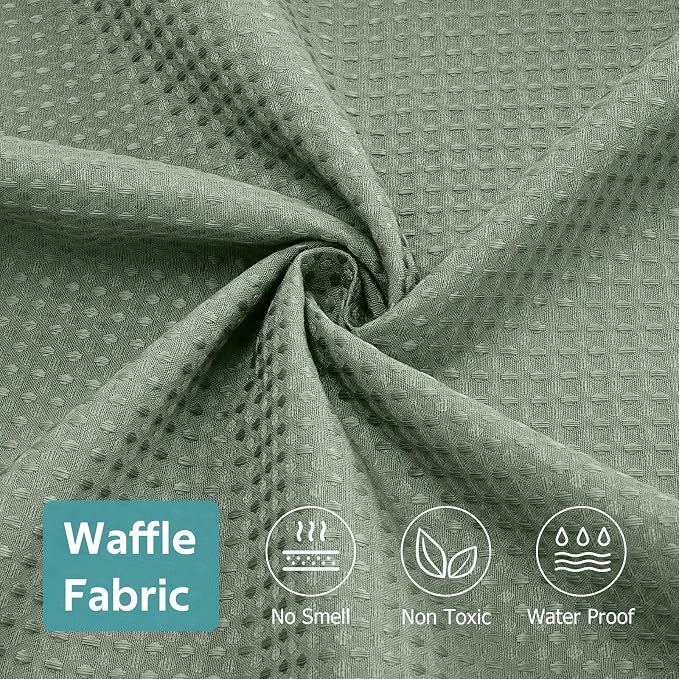 Vipfree 3 in 1 Shower Curtain Set, Waffle Shower Curtain and Liner Set - Image 7