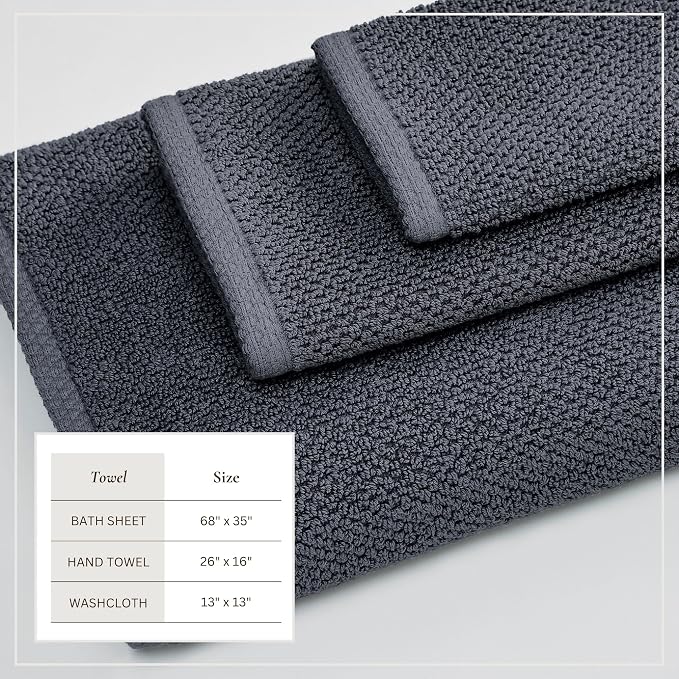 Great Bay Home 100% Cotton 6 Piece Bath Sheet Set - Image 4