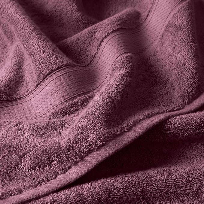 Superior Egyptian Cotton Plush & Absorbent, Bath Towel Set of 4, Plum | Quick - Image 6