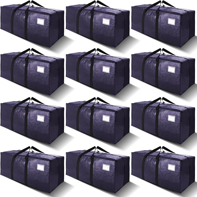 VELVETSURE 12 Pack Heavy Duty Extra Large Moving Bags W/Backpack Straps by VELVETSURE