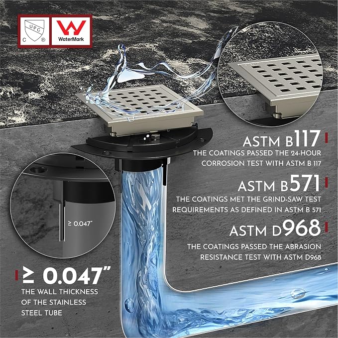 4 Inch Square Shower Floor Drain - Image 5