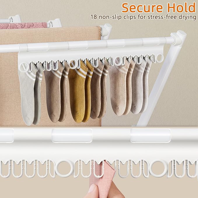 Drying Rack Clothing, 35.43in Long Drying Poles Large Clothes Drying Rack | - Image 8